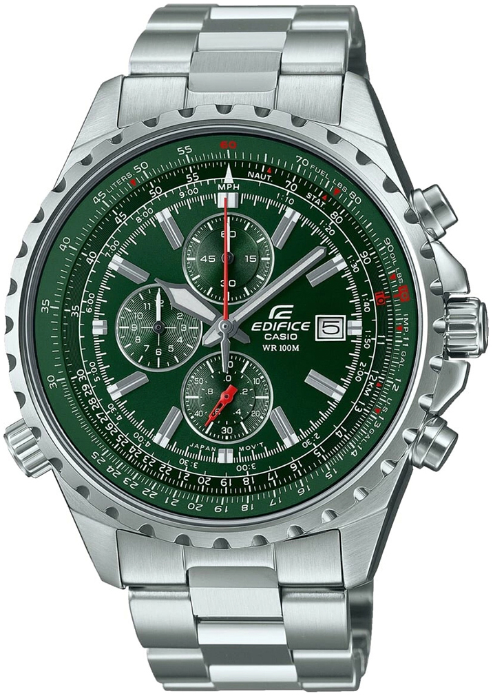 Casio Herrklocka EF-527D-3AVUEF Edifice Grön/Stål Ø45.5 mm - Casio