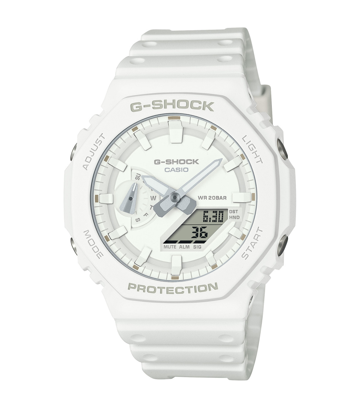 Casio Herrklocka GA-2100-7A7ER G-shock Vit/Resinplast Ø45.4 mm - Casio