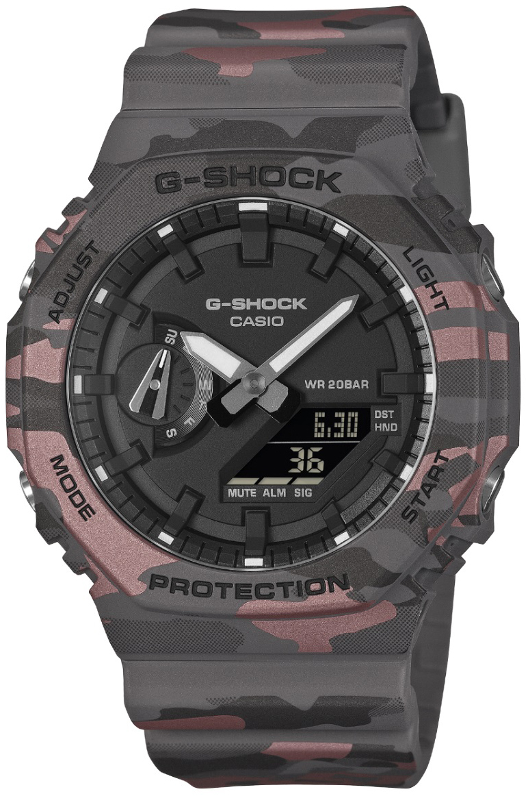Casio Herrklocka GA-2100CM-8AER G-Shock Svart/Gummi Ø51.9 mm
