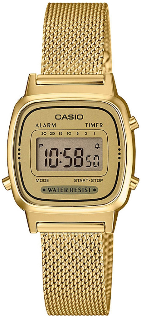 Casio LA670WEMY-9EF Retro LCD/Gulguldtonat stål - Casio