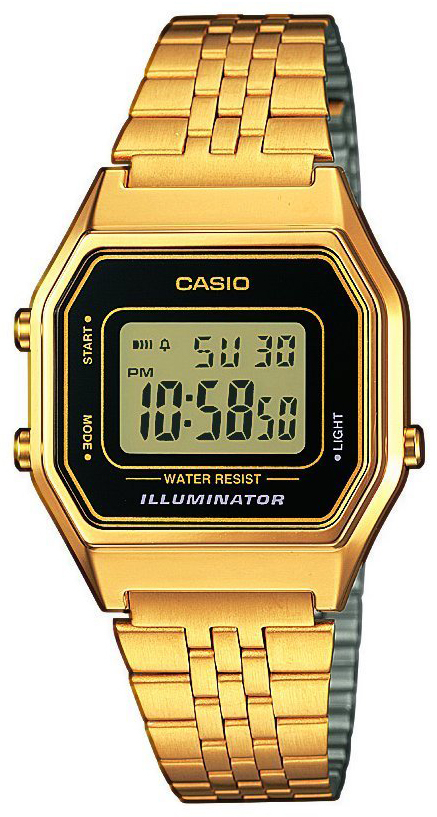 Casio Casio Collection Damklocka LA680WEGA-1ER LCD/Gulguldtonat stål