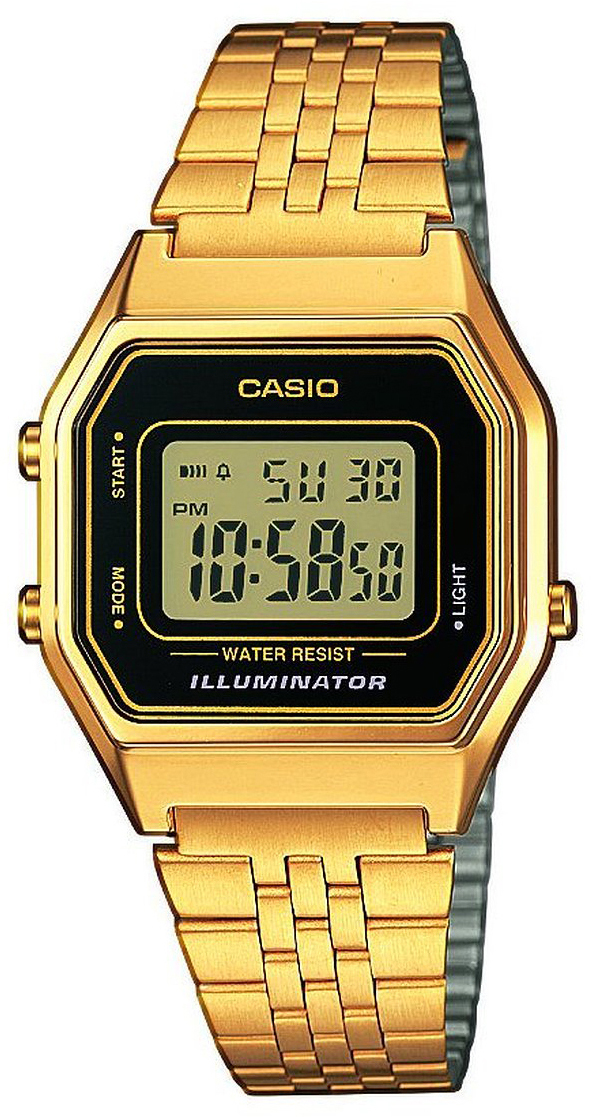 Casio Casio Collection Damklocka LA680WEGA LCD/Gulguldtonat stål - Casio