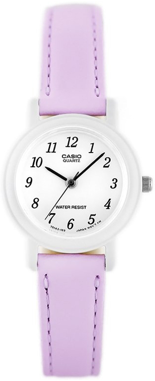 Casio Damklocka LQ-139L-6BDF Classic Vit/L&auml;der &Oslash;25 mm