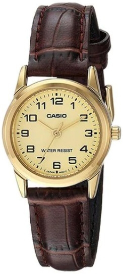 Casio Damklocka LTP-V001GL-9BUDF Classic Guldtonad/Läder Ø25 mm