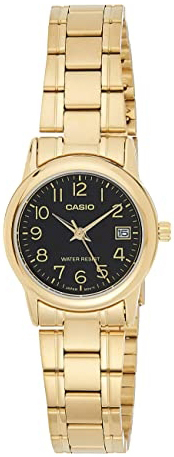 Casio Damklocka LTP-V002G-1BUDF Classic Svart/Gulguldtonat stål Ø32 - Casio