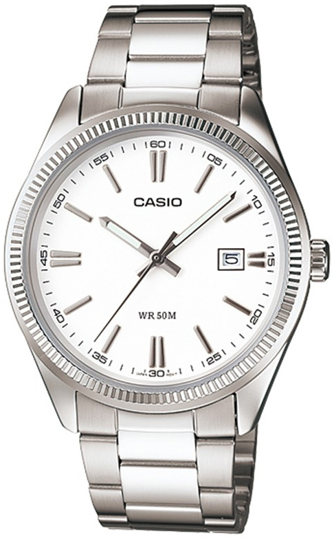 Casio Herrklocka MTP-1302D-7A1VDF Classic Vit/Stål Ø39 mm - Casio