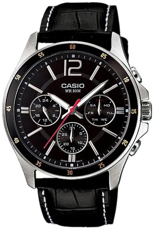 Casio Herrklocka MTP-1374L-1AVDF Classic Svart/Läder Ø43 mm - Casio