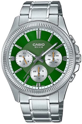 Casio Herrklocka MTP-1375PD-3AVEF Grön/Stål Ø42 mm - Casio