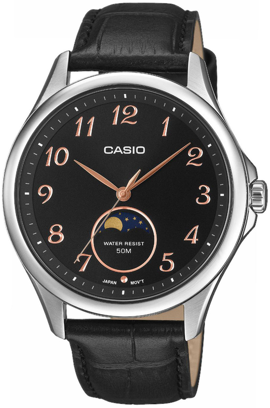 Casio Herrklocka MTP-M110L-1AVER Timeless Collection Svart/Läder - Casio