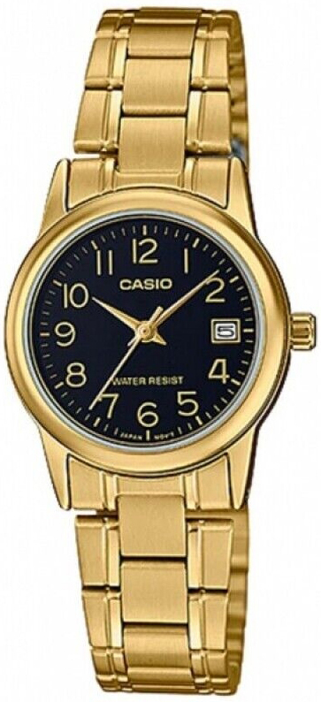 Casio Herrklocka MTP-V002G-1BUDF Classic Svart/Gulguldtonat stål - Casio