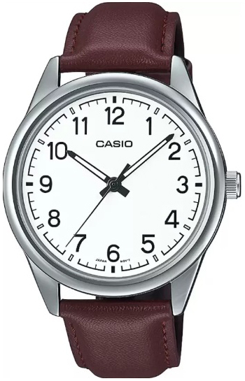 Casio Herrklocka MTP-V005L-7B4UDF Classic Vit/Läder Ø40 mm - Casio