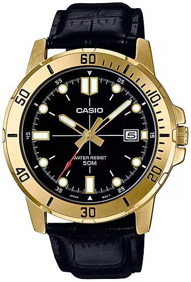 Casio Herrklocka MTP-VD01GL-1EVUDF Classic Svart/Läder Ø45 mm - Casio