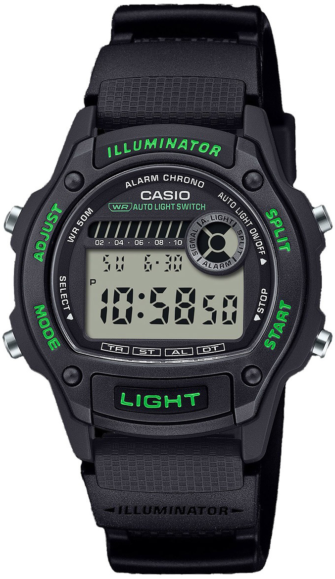 Casio W-220H-1A3VEF Timeless Collection LCD/Gummi Ø36.6 mm - Casio