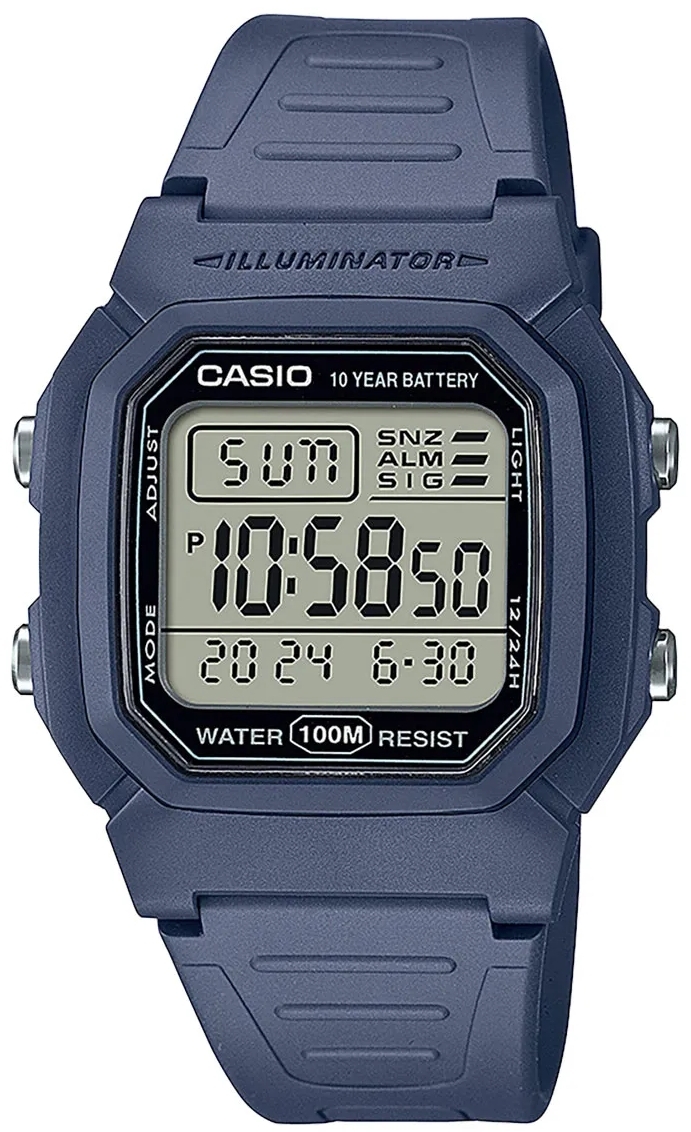 Casio Damklocka W-800H-2AVES Digital Resinplast Ø36.8 mm - Casio