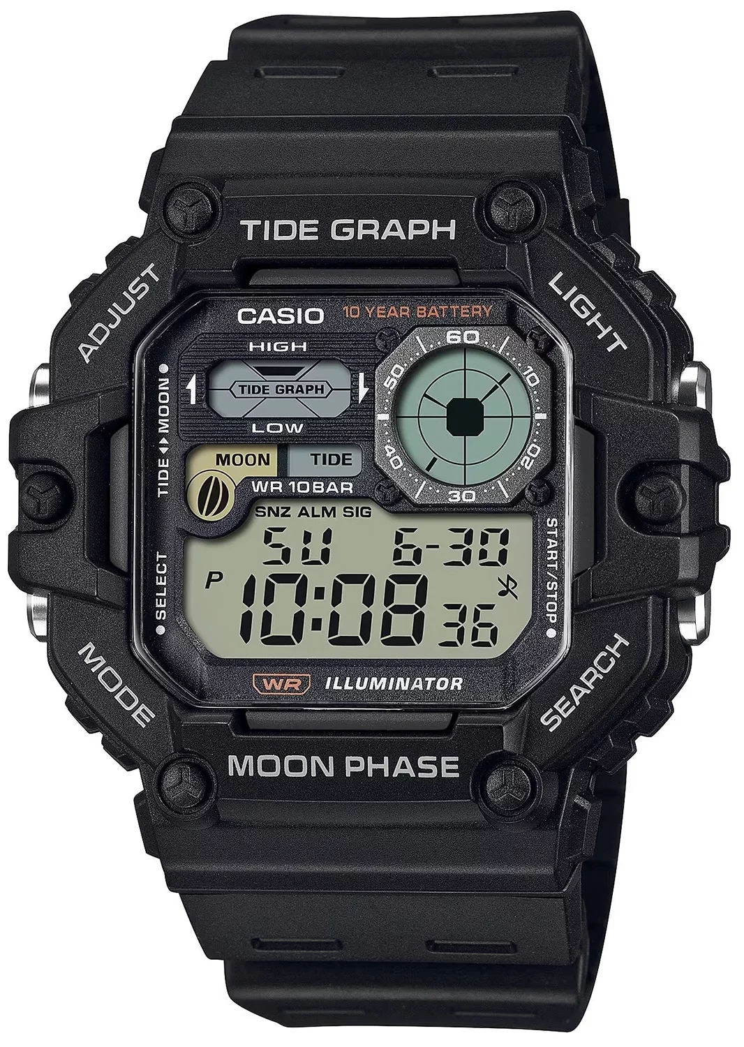 Casio Herrklocka WS-1700H-1AVEF Digital Svart/Resinplast Ø49 mm - Casio