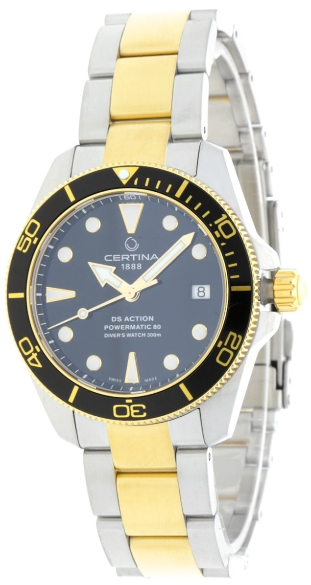 Certina Herrklocka C032.807.22.051.00 DS Action Svart/Guldtonat stål - Certina