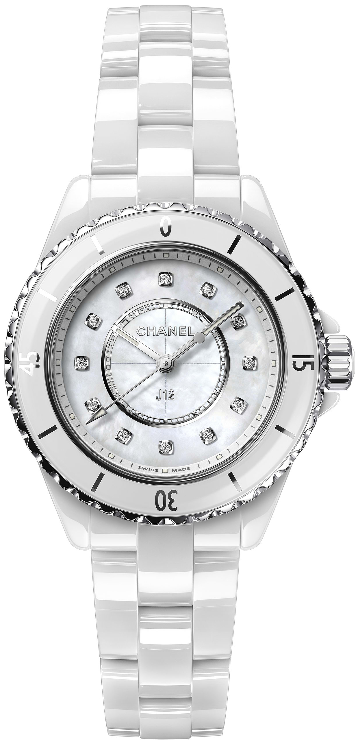 Chanel Damklocka H5704 J12 Vit/Keramik Ø33 mm