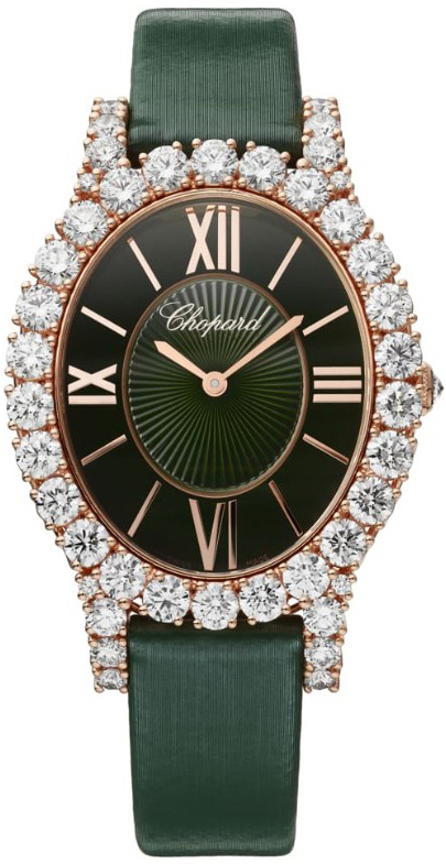 Chopard Damklocka 139383-5009 Diamond Hour Grön/Satin Ø34.1 mm - Chopard