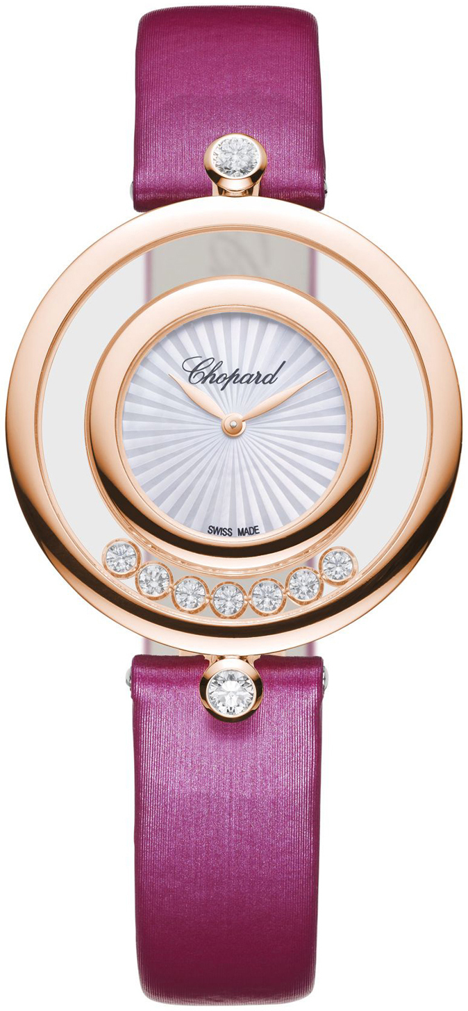 Chopard Damklocka 209426-5001 Happy Diamonds Silverfärgad/Satin Ø32 - Chopard