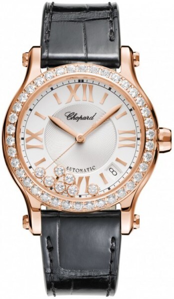 Chopard Damklocka 274808-5003 Happy Sport Vit/Läder Ø36 mm - Chopard