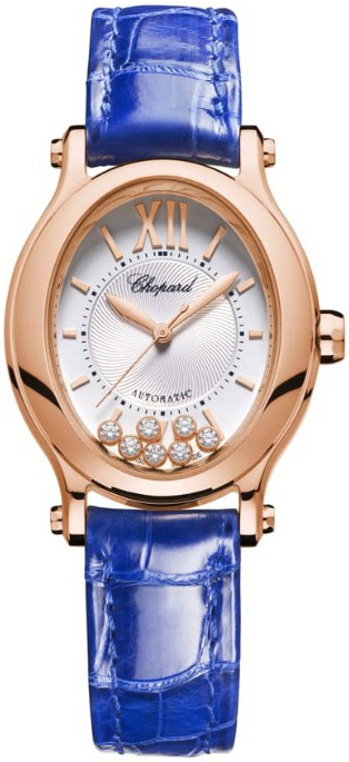 Chopard Damklocka 275362-5001 Happy Sport Silverfärgad/Läder Ø29 mm - Chopard