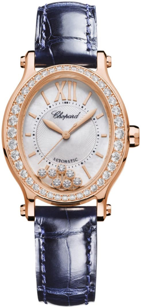 Chopard Damklocka 275362-5002 Happy Sport Silverfärgad/Läder Ø29 mm - Chopard