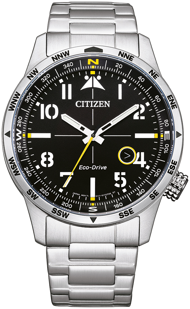 Citizen Herrklocka BM7550-87E Aviator Svart/Stål Ø43 mm - Citizen
