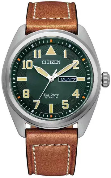 Citizen Herrklocka BM8560-11XC Titanium Grön/Läder Ø42 mm - Citizen