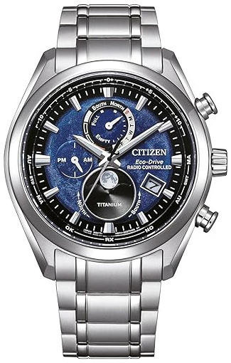 Citizen Herrklocka BY1010-81L Tsuki-yomi Tsuki-yomi Blå/Titan Ø42 mm - Citizen