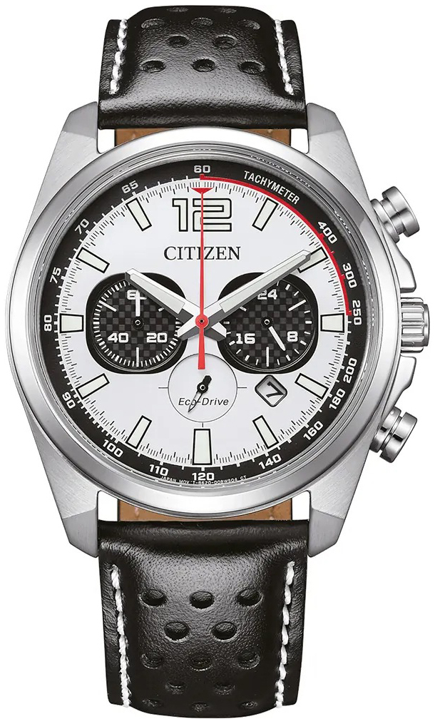Citizen Herrklocka CA4640-09A Chrono Vit/Läder Ø41 mm - Citizen