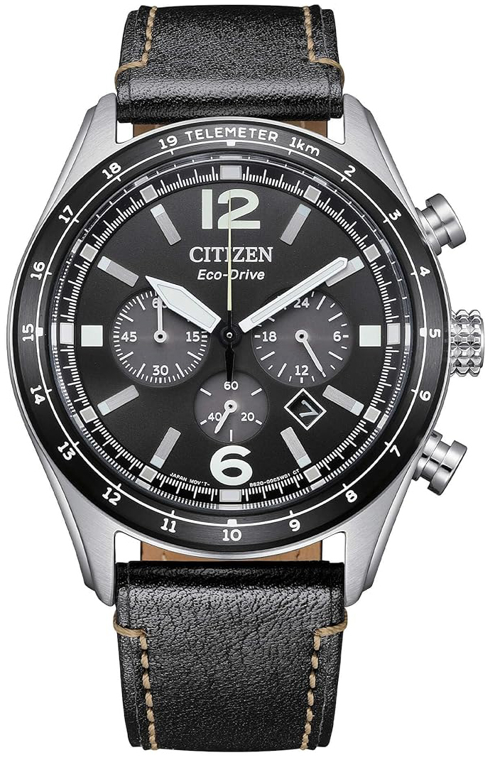 Citizen Herrklocka CA4654-04E Chrono Svart/Läder Ø43 mm - Citizen