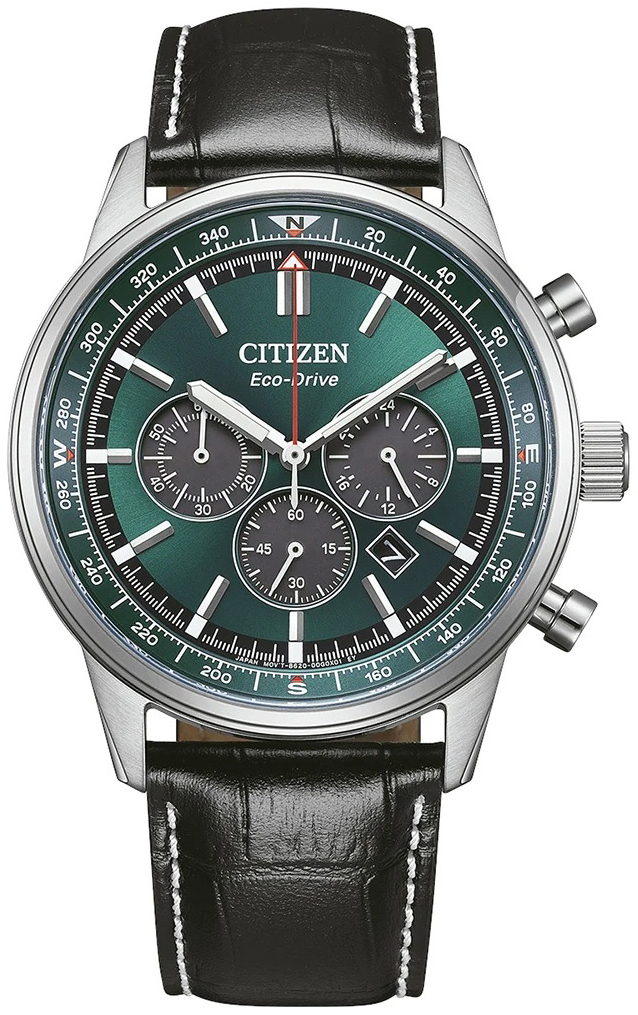 Citizen Herrklocka CA4720-01X Eco-Drive Grön/Läder Ø42 mm