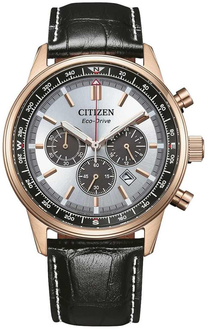 Citizen Herrklocka CA4723-03A Eco-Drive Silverfärgad/Läder Ø42 mm