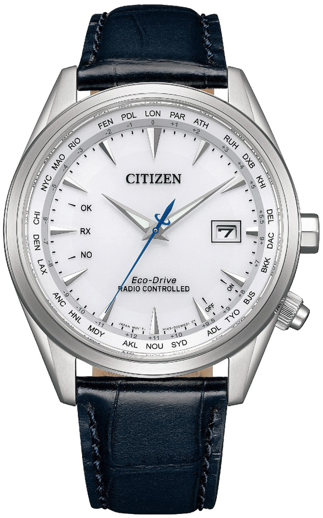 Citizen Herrklocka CB0270-10A Radio Controlled Vit/Läder Ø43 mm - Citizen