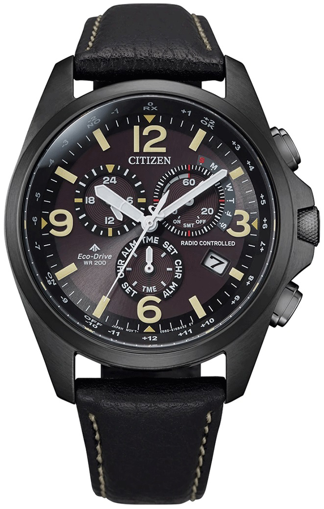 Citizen Herrklocka CB5925-15E Eco Drive Svart/Läder Ø42 mm - Citizen