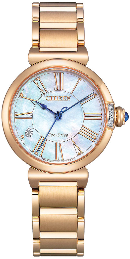 Citizen Damklocka EM1063-89D Classic Blå/Roséguldstonat stål Ø30 - Citizen