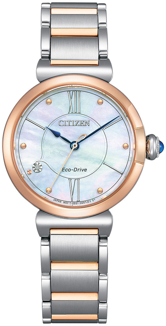 Citizen Damklocka EM1074-82D Classic Blå/Roséguldstonat stål - Citizen