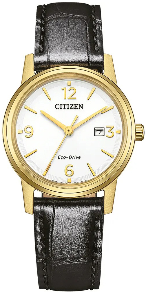 Citizen Damklocka EW2722-01A Eco-Drive Vit/L&auml;der &Oslash;30 mm