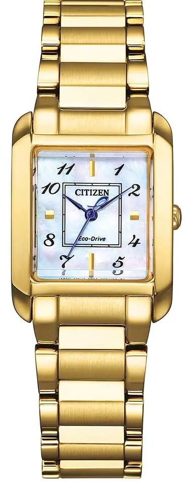 Citizen Damklocka EW5602-81D Eco Drive Vit/Guldtonat stål 28.4x21.5 - Citizen