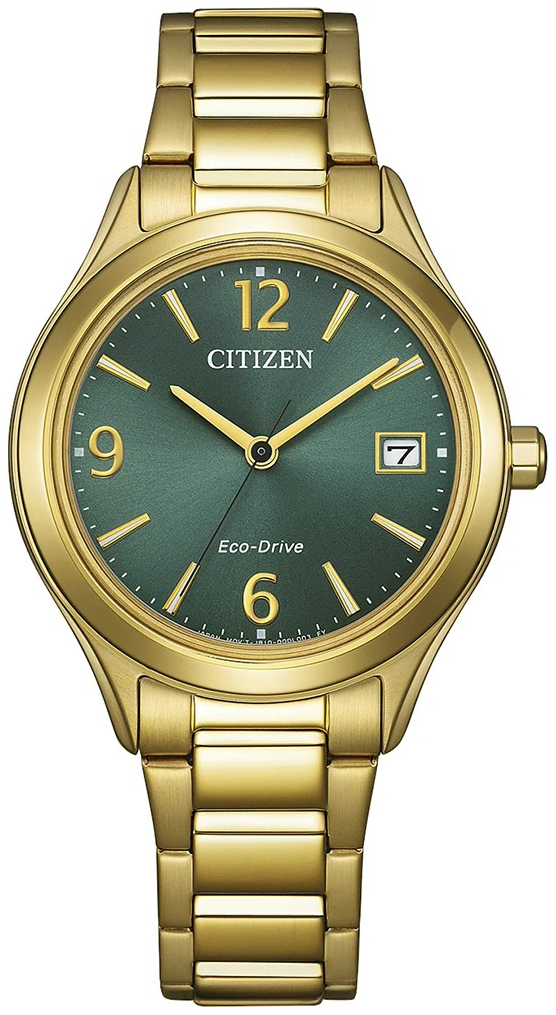 Citizen Damklocka FE6122-64X Elegance Grön/Gulguldtonat stål Ø34 mm