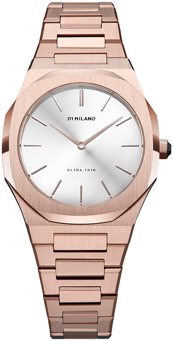 D1 Milano Damklocka UTBL09 Ultra Thin Silverfärgad/Roséguldstonat