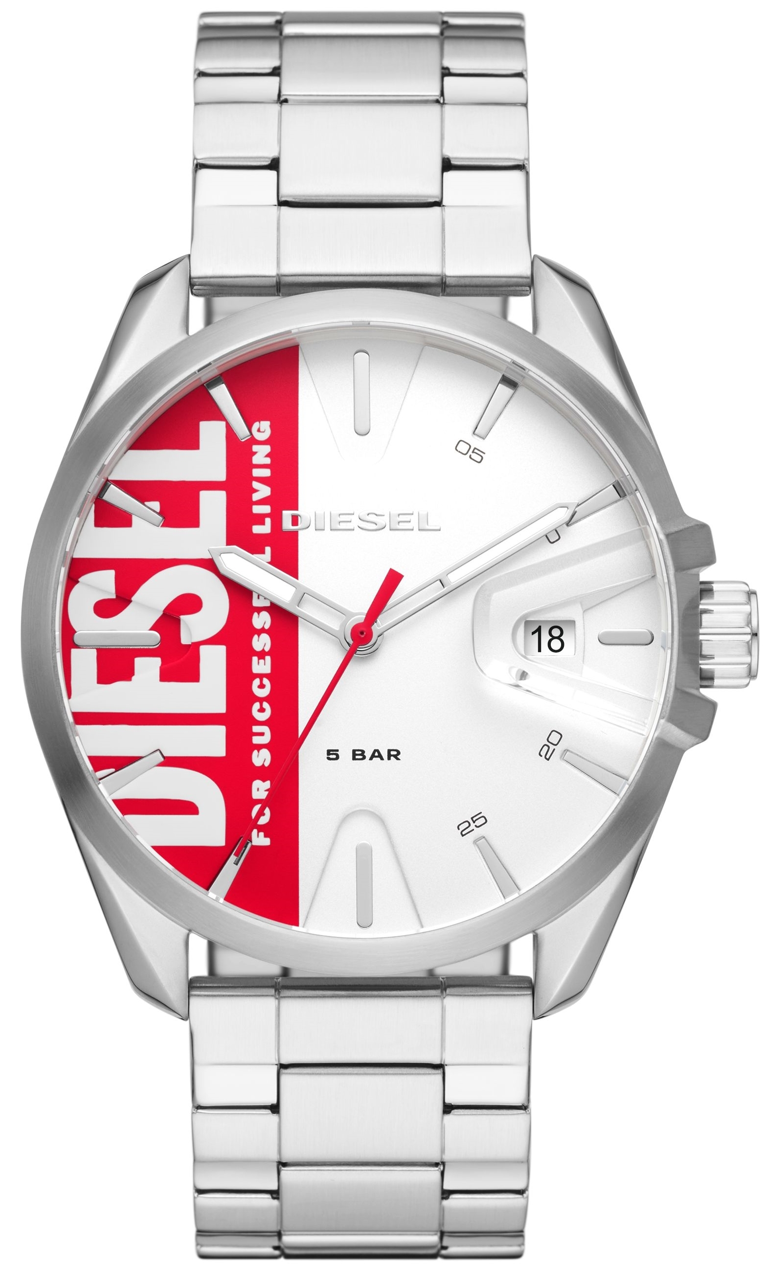 Diesel Herrklocka DZ1992 Ms9 Vit/Stål Ø44 mm - Diesel