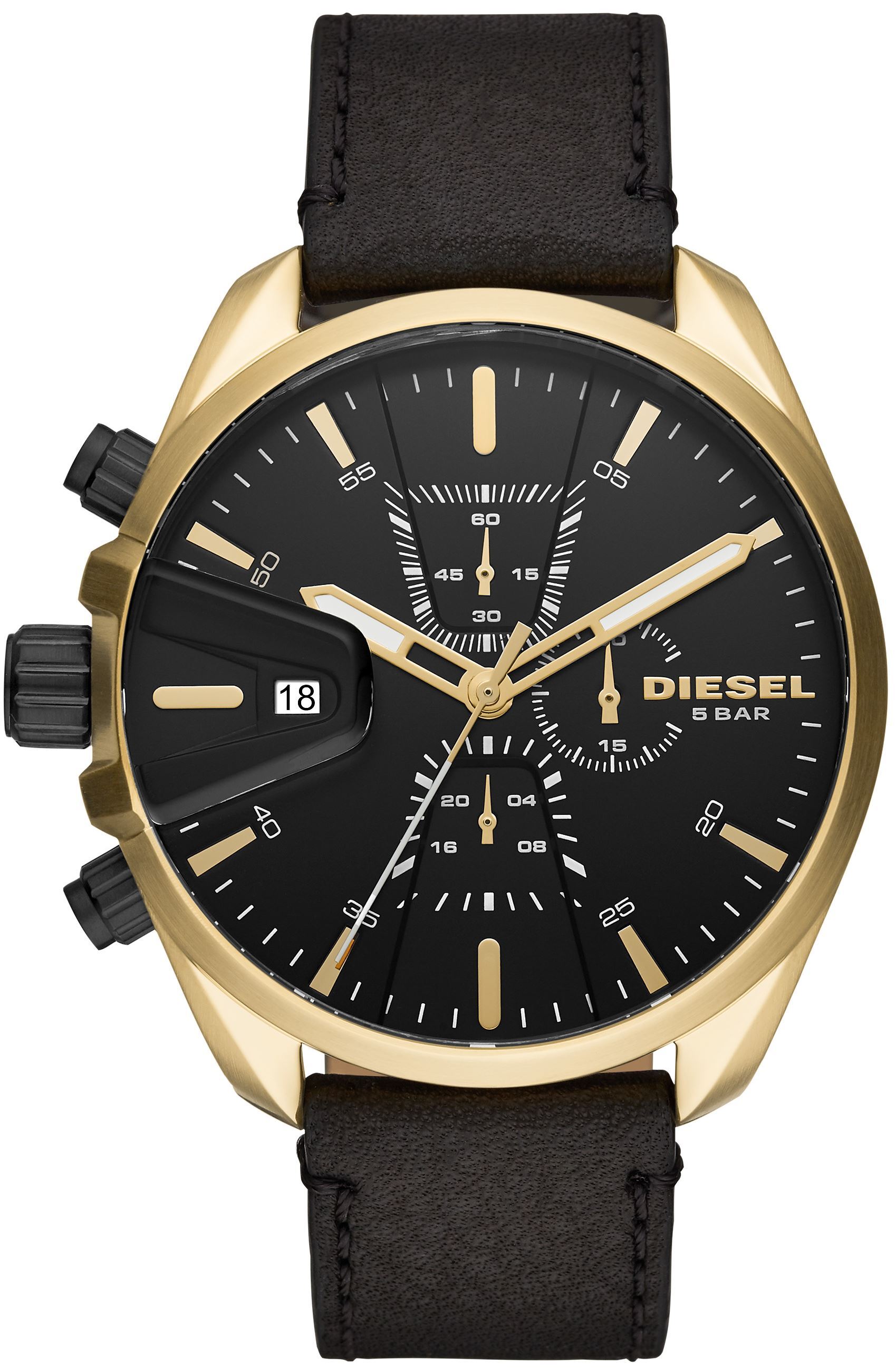 Diesel Herrklocka DZ4516 MS9 Chrono Svart/L&auml;der &Oslash;48 mm