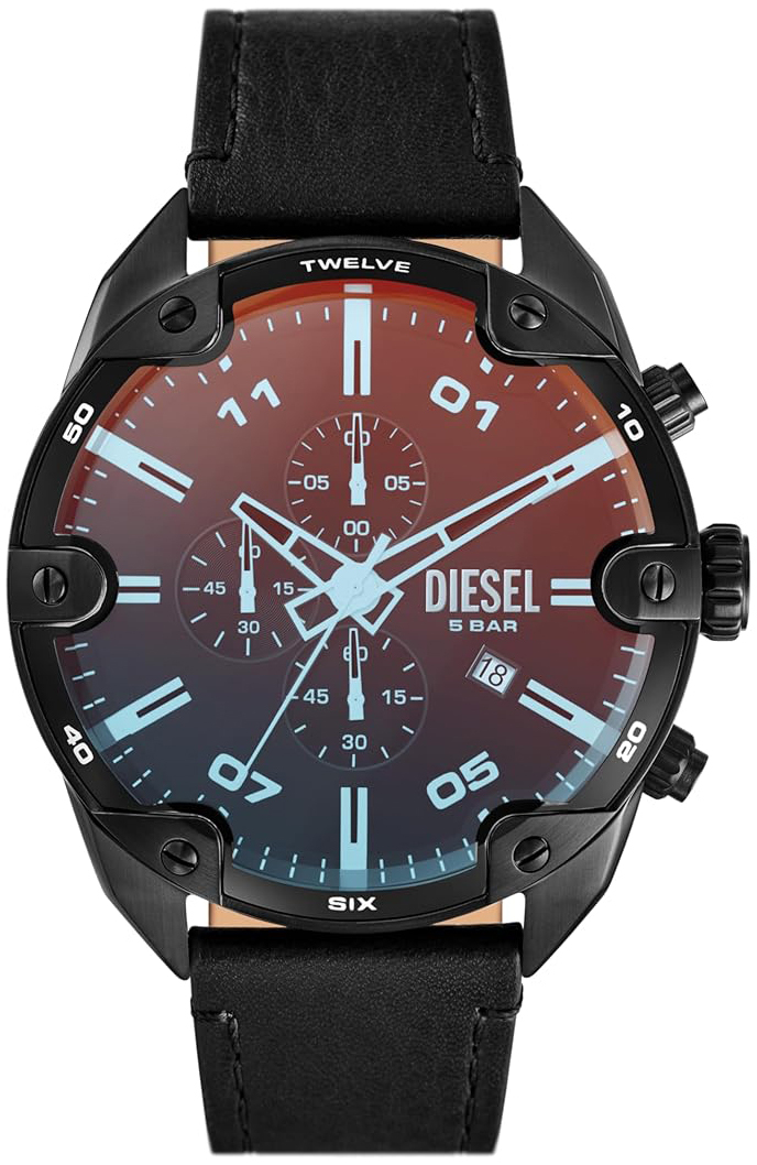 Diesel Herrklocka DZ4667 Spiked Svart/Läder Ø49 mm - Diesel