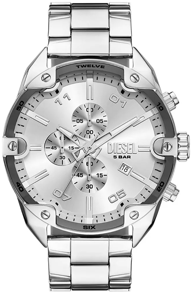 Diesel Herrklocka DZ4677 Spiked Silverfärgad/Stål Ø49 mm - Diesel