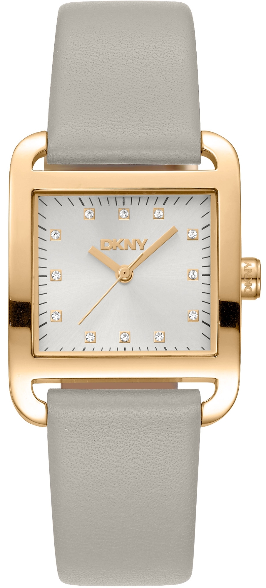 DKNY Damklocka DK1L004L0025 City Midi Silverfärgad/Läder 35x27 mm - DKNY