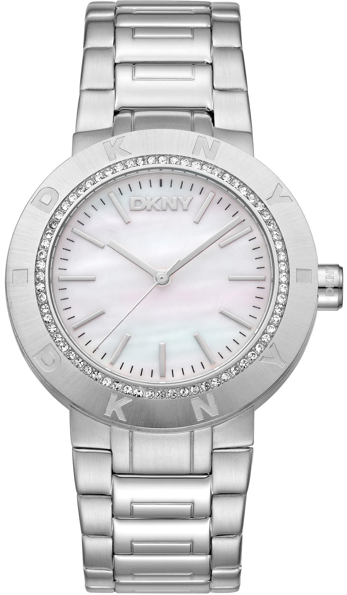 DKNY Damklocka DK1L023M0015 Eastside Logo Vit/Stål Ø36 mm - DKNY