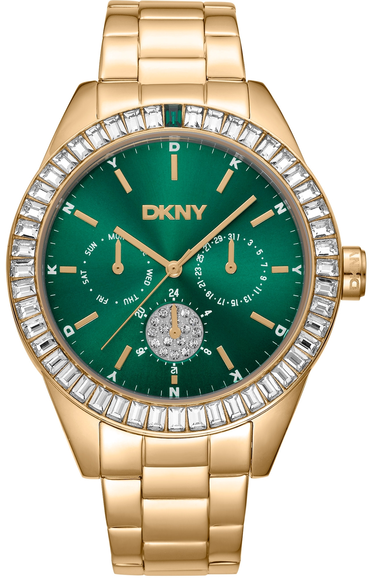 DKNY Damklocka DK1L027M0055 Nolita Multi Glitz Grön/Guldtonat stål