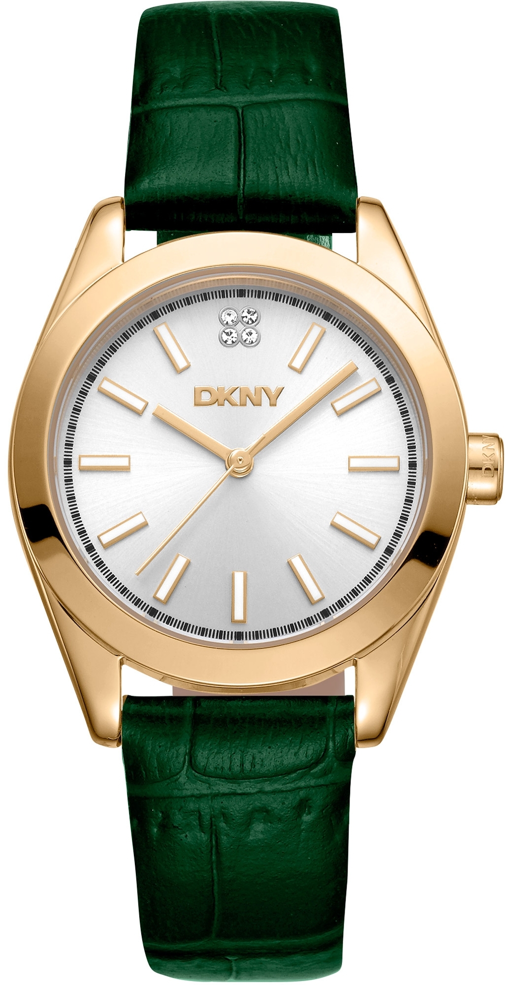 DKNY Damklocka DK1L029L0025 Nolita Midi Silverfärgad/Läder Ø32 mm - DKNY