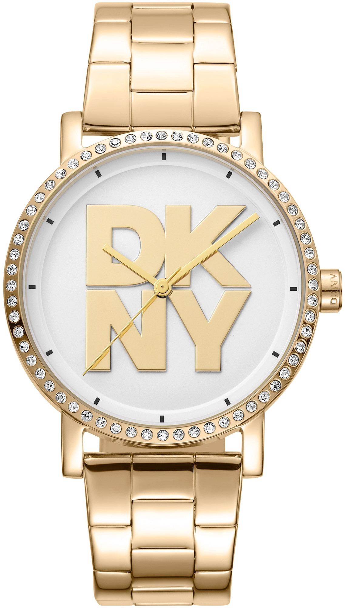 DKNY Damklocka DK1L035M0055 Soho Logo Silverfärgad/Guldtonat stål - DKNY